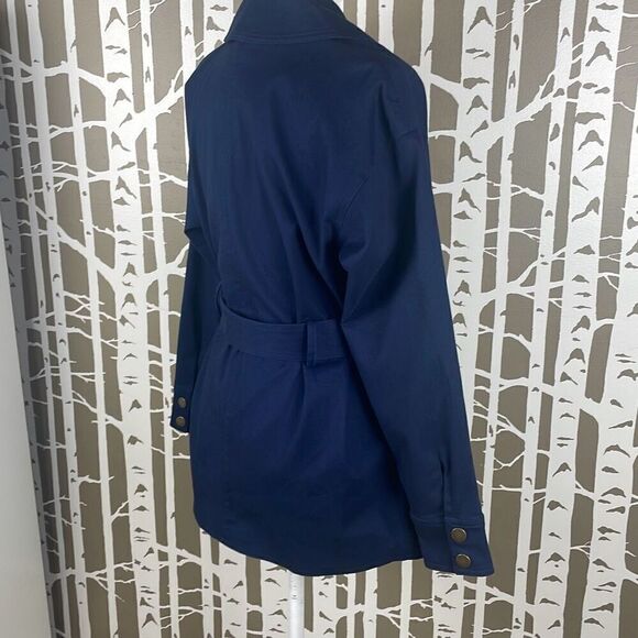 Navy Blue Riviera Short Trench Coat NEW XS - Picture 2 of 11